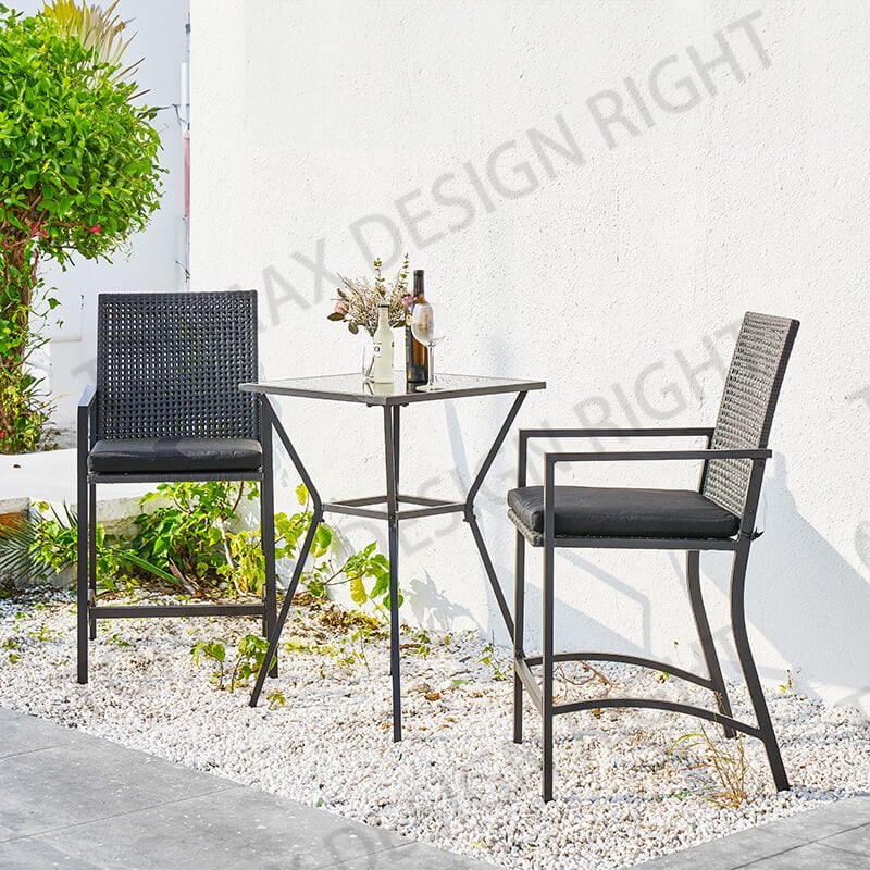 Outdoor Bar Set Rattan Bistro Set Small Patio Set 52960B-SET3