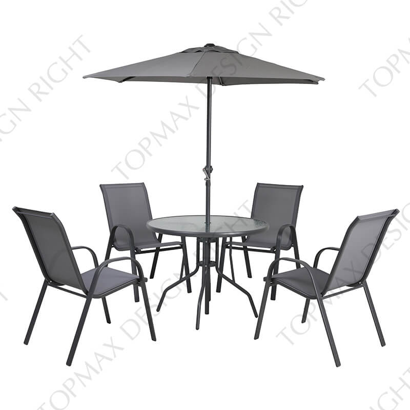 Garden Set Metal Patio Set With Umbrella 24298YR-SET6