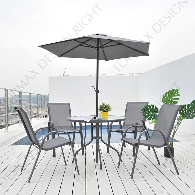 Garden Set Metal Patio Set With Umbrella 24298YR-SET6