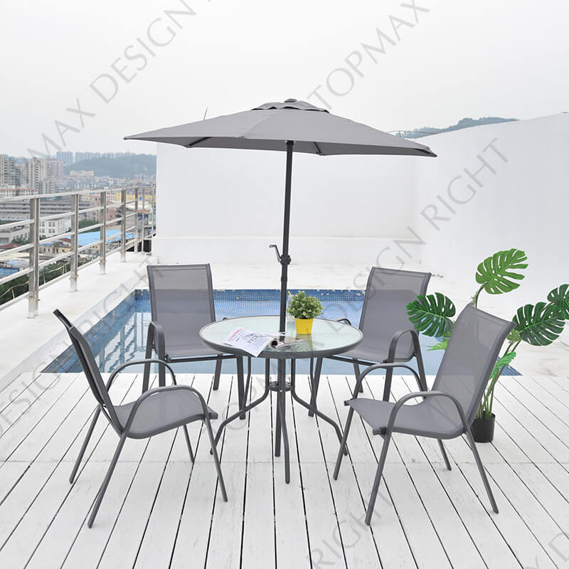 Garden Set Metal Patio Set With Umbrella 24298YR-SET6