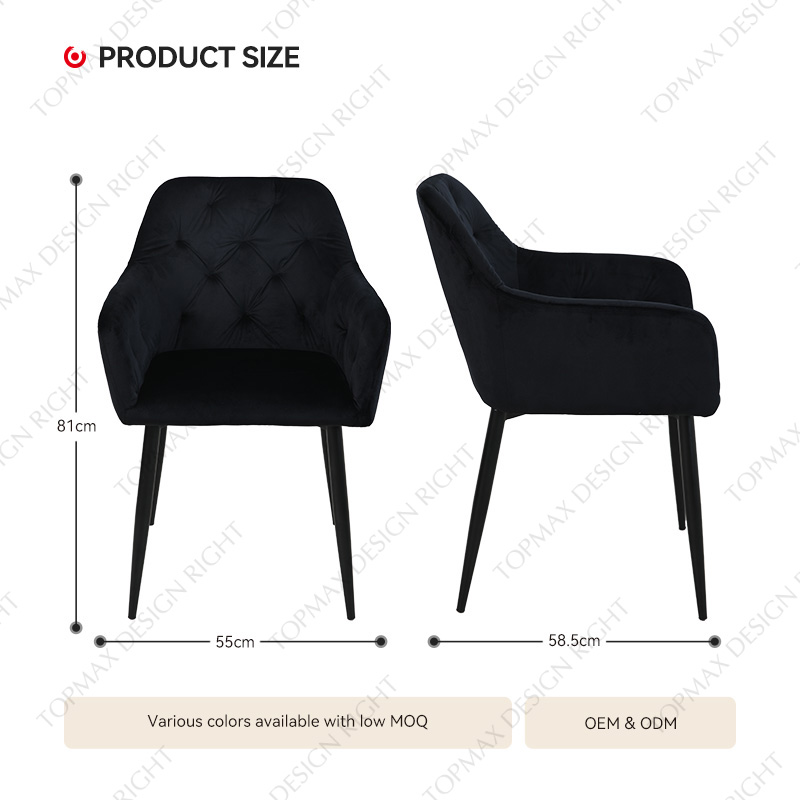 Elegant Dining Chairs Metal Black Dining Chairs 80139G