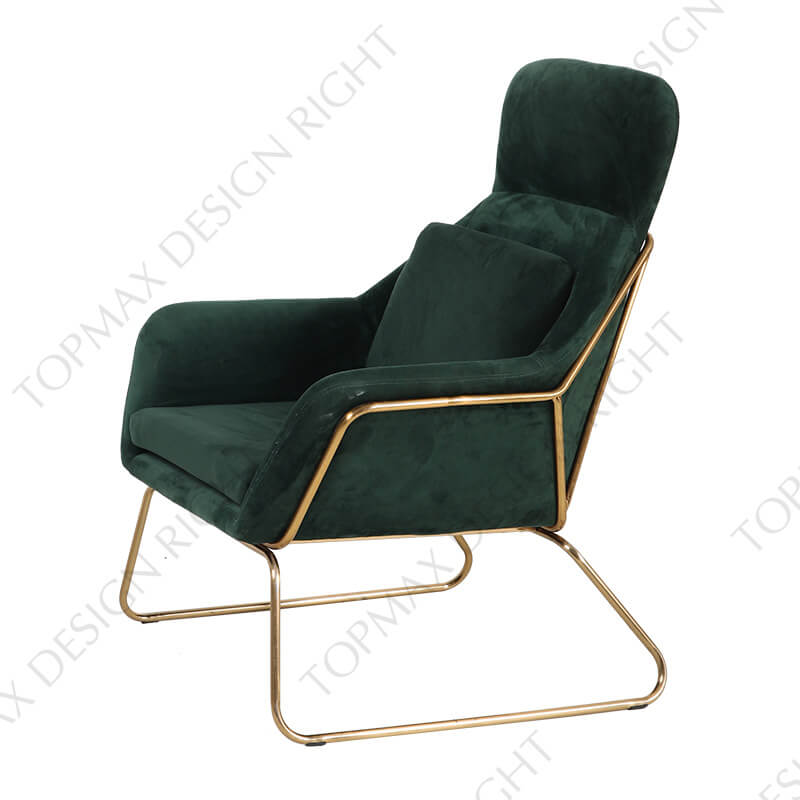 Nordic Leisure Chair Green Arm Chair For Sale 25073M-GOLD