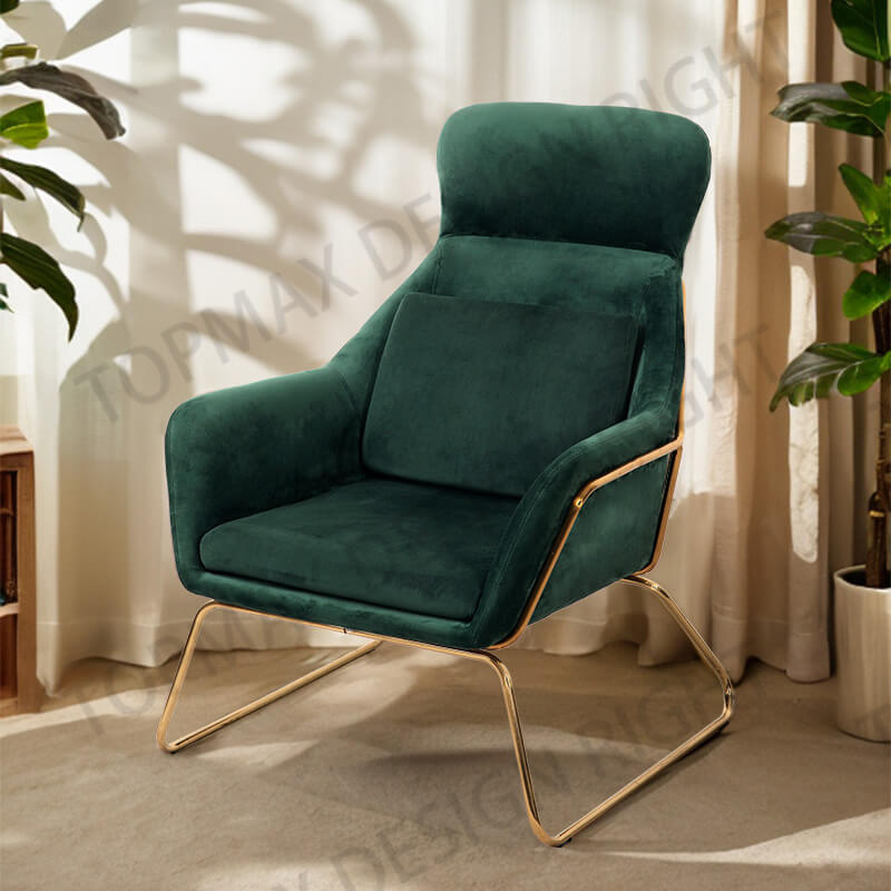 Nordic Leisure Chair Green Arm Chair For Sale 25073M-GOLD