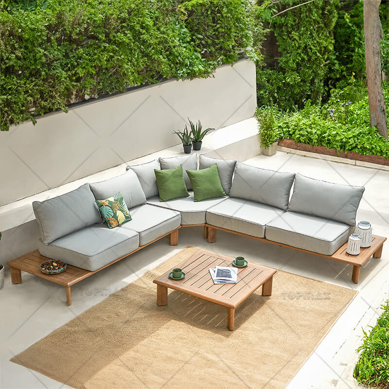 Garden Corner Sofa Aluminum Outdoor Couch Set 45712-SET4-CNR