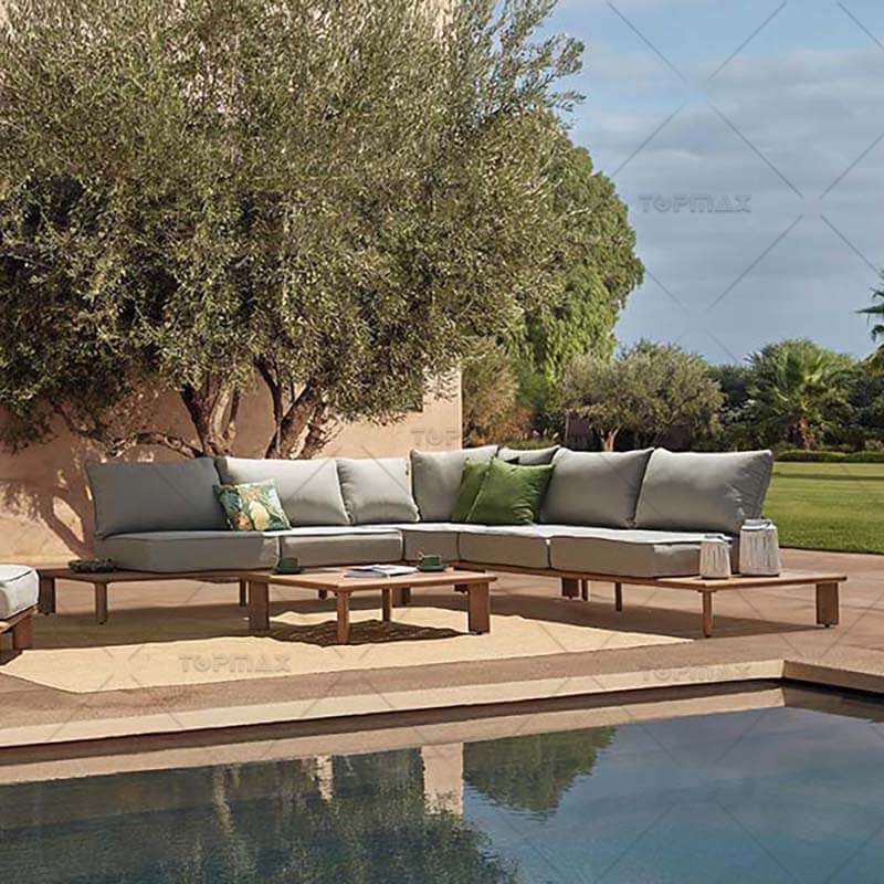 Garden Corner Sofa Aluminum Outdoor Couch Set 45712-SET4-CNR