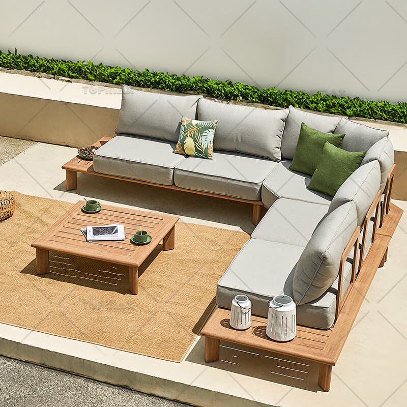 Garden Corner Sofa Aluminum Outdoor Couch Set 45712-SET4-CNR