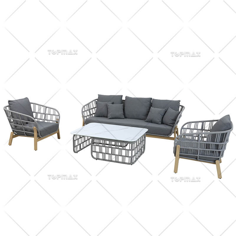 Rope Outdoor Patio Sofa Aluminium Garden Sofa 52967C-SET4