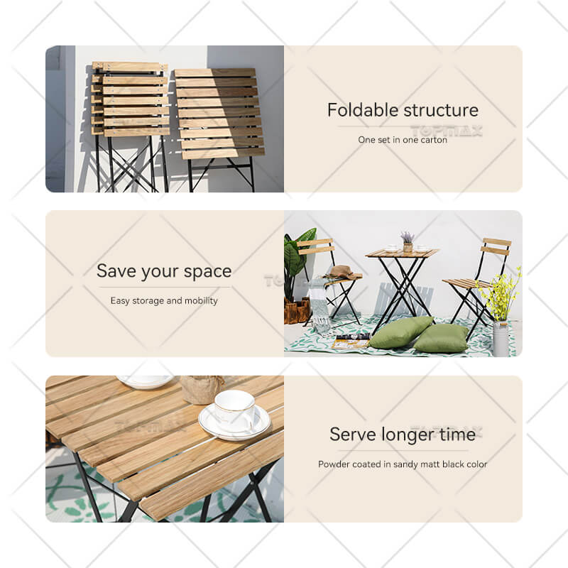 Patio Folding Outdoor Table And Chairs Garden Chair Set 22101SQ&22201DS