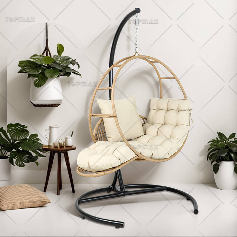 Basket Hanging Garden Chair Outdoor Egg Chair With Stand 52861