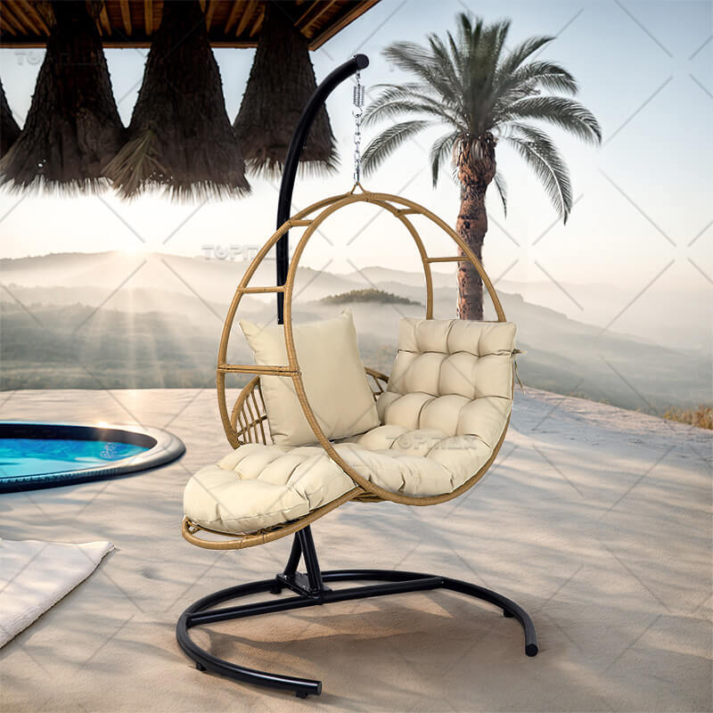 Basket Hanging Garden Chair Outdoor Egg Chair With Stand 52861