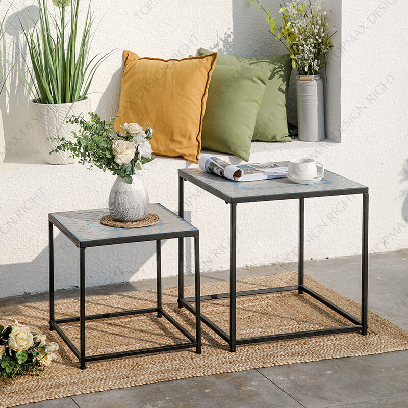 Modern Outdoor Coffee Table Set 24131BKD-SET2