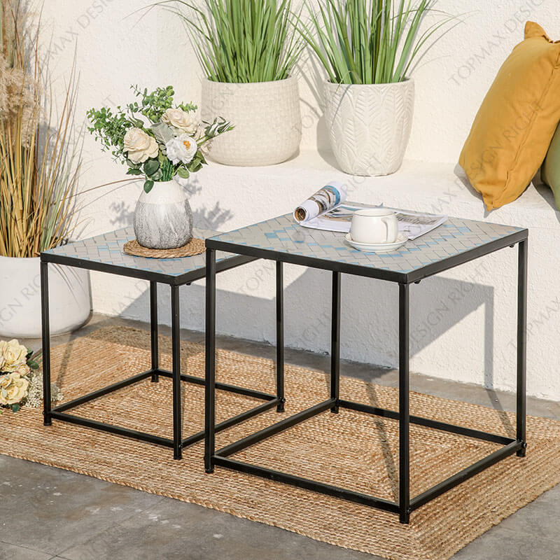 Modern Outdoor Coffee Table Set 24131BKD-SET2