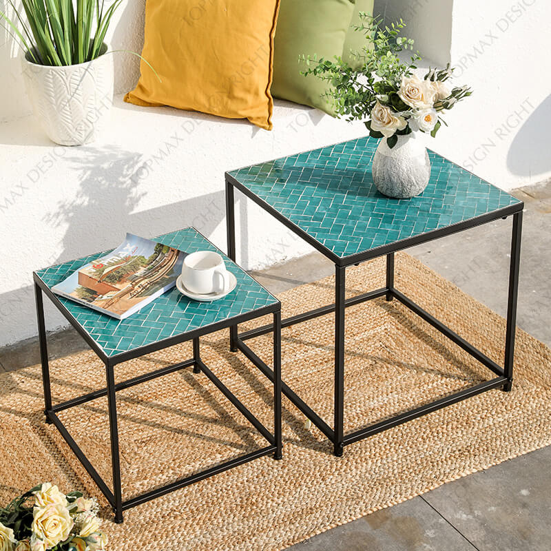 Metal Outdoor Coffee Table Target Outdoor Nesting Tables 24131AKD-SET2