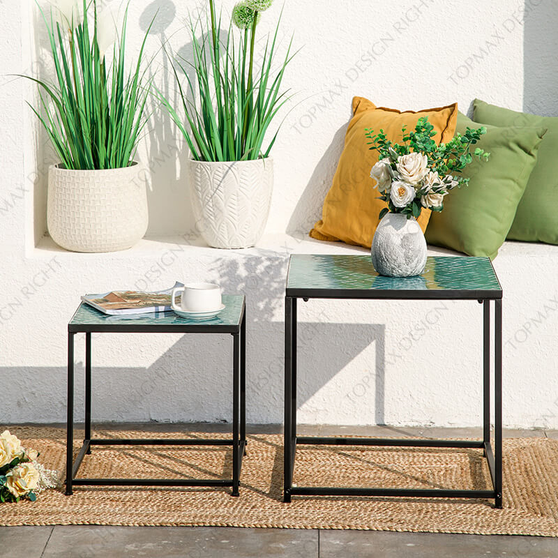 Metal Outdoor Coffee Table Target Outdoor Nesting Tables 24131AKD-SET2