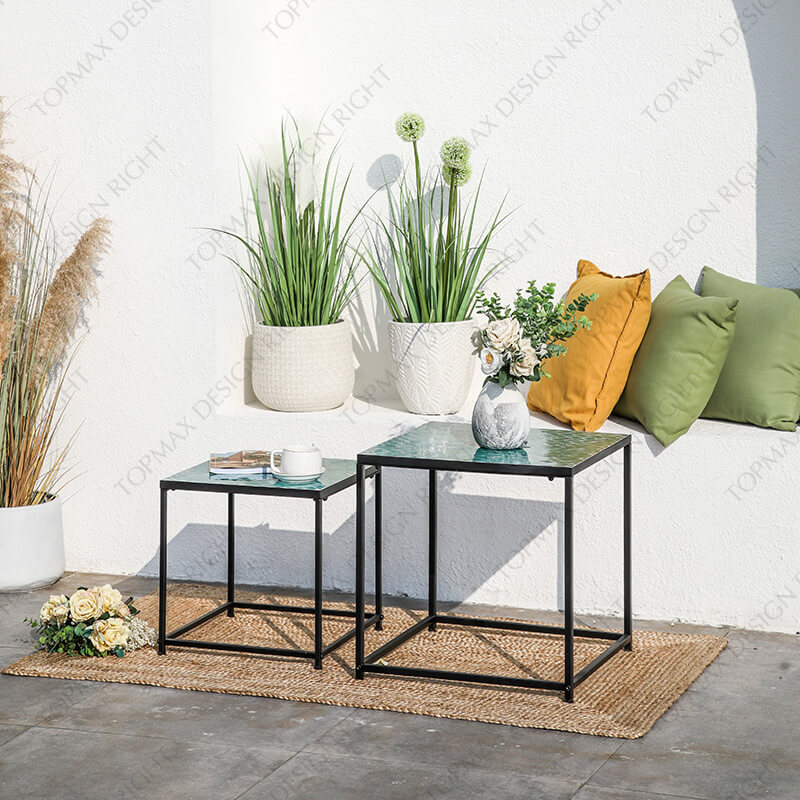 Metal Outdoor Coffee Table Target Outdoor Nesting Tables 24131AKD-SET2