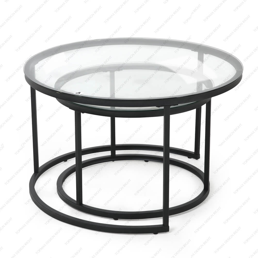 Nesting Tables Round Glass Coffee Table Sets 31361Q(SET2)