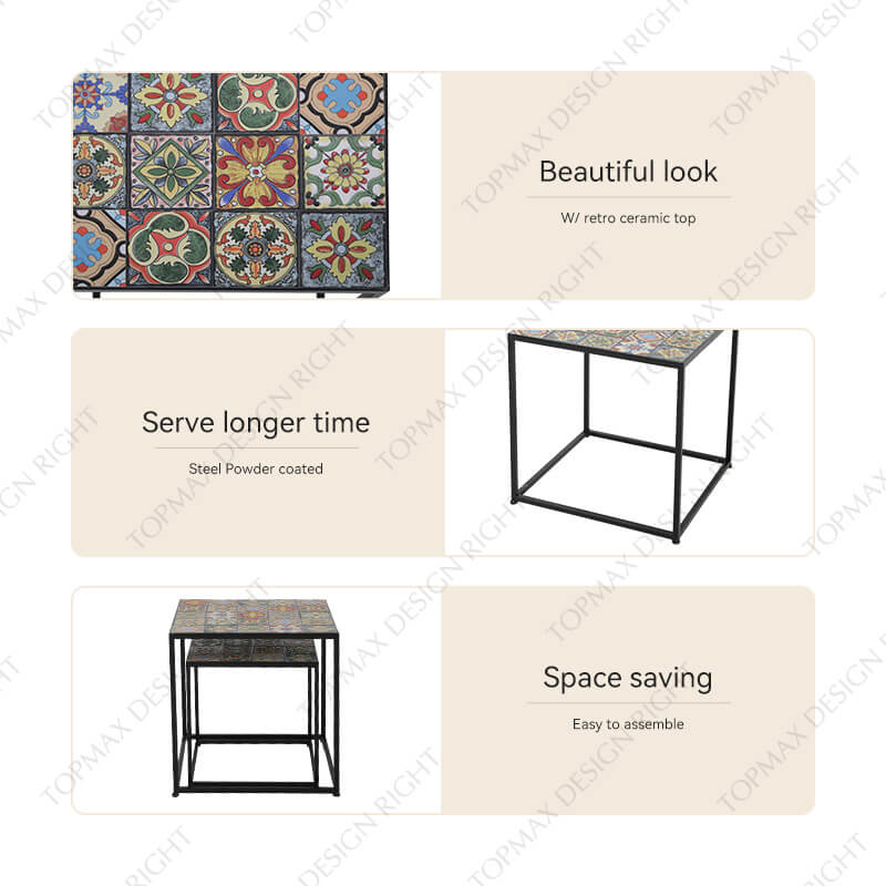 Modern Nesting Tables Set Metal Nesting Tables 24131KD-SET2