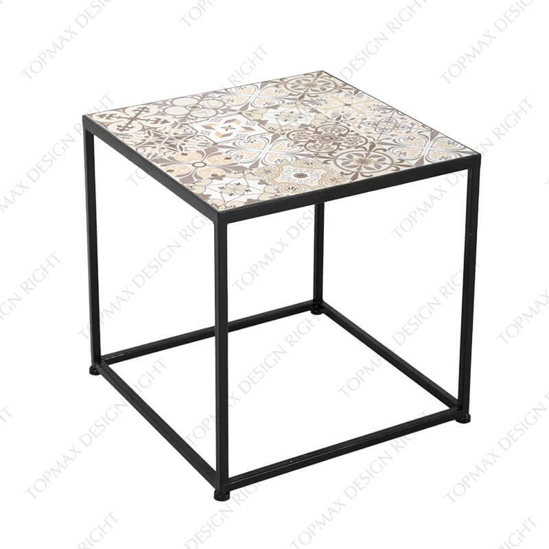 Square Outdoor Patio Coffee Table With Ceramic Top 24918KD-SET2