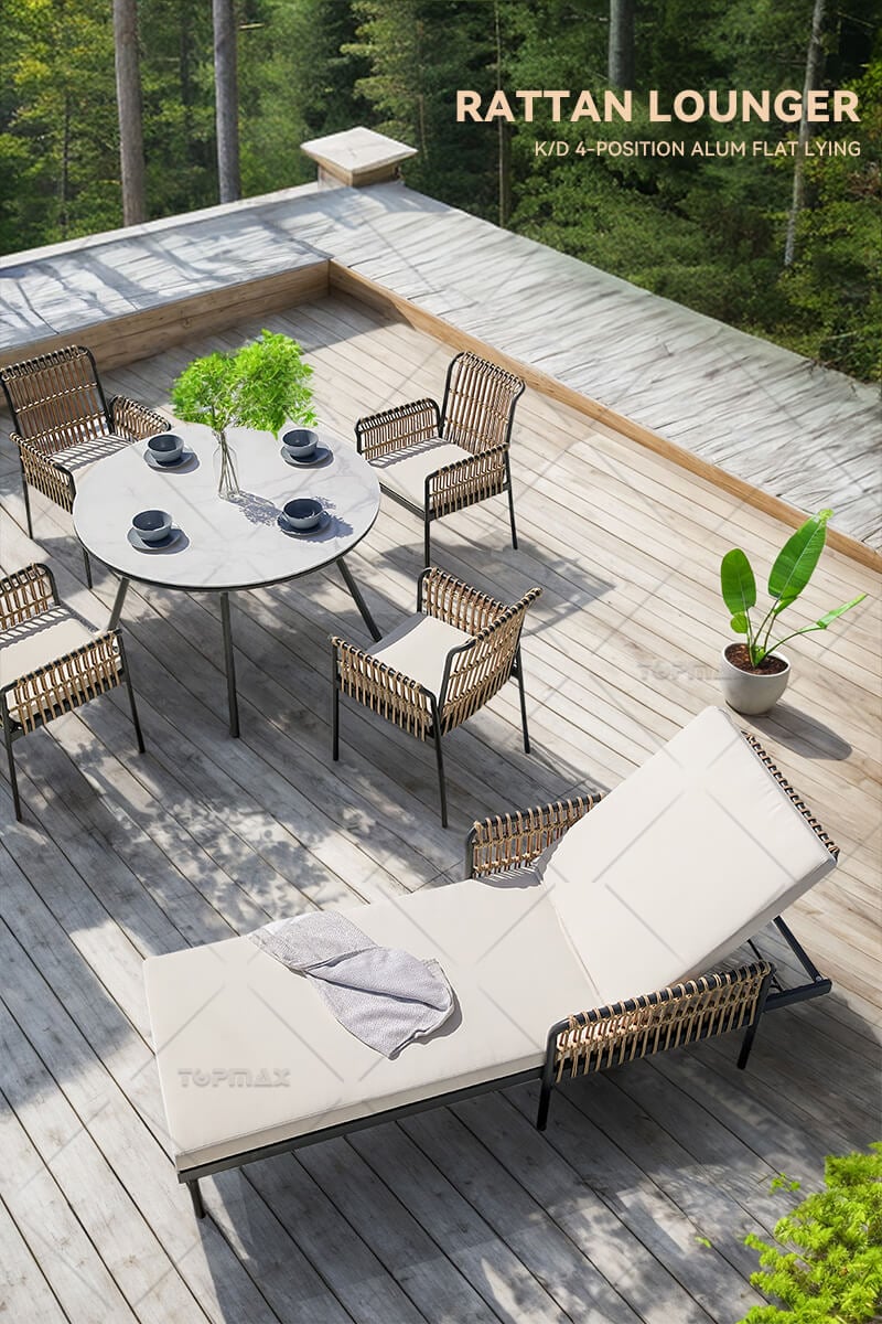 Rattan Chaise Lounge