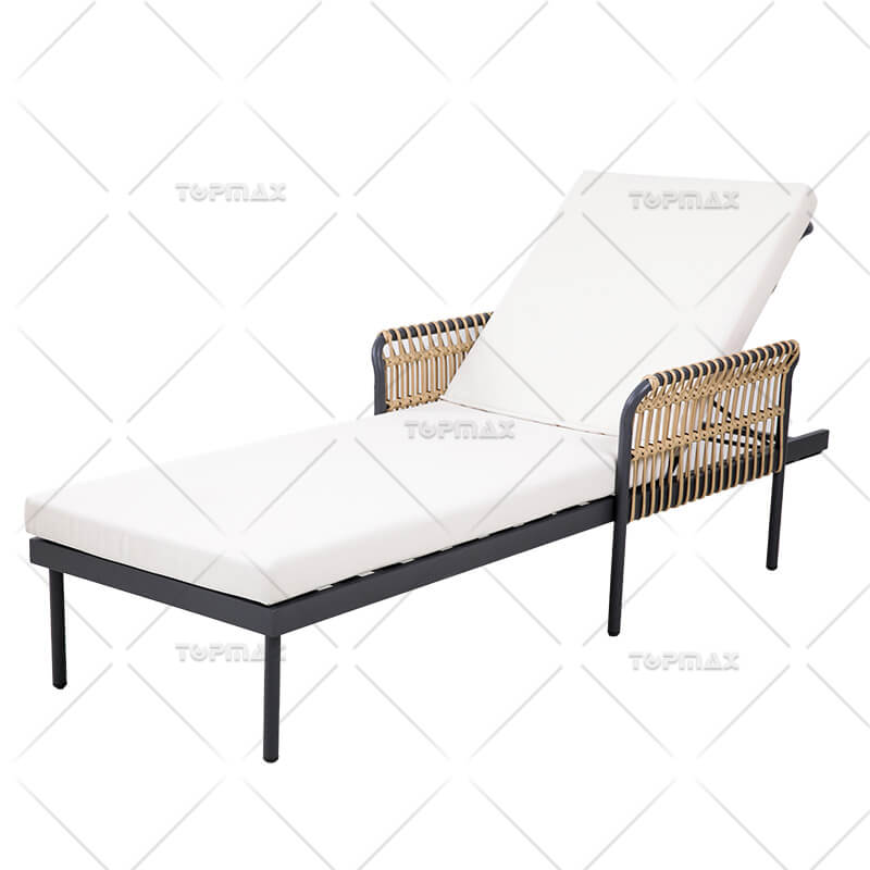 Rattan Chaise Lounge Outdoor Lounge Aluminium Flat Sun Lounger 52776L