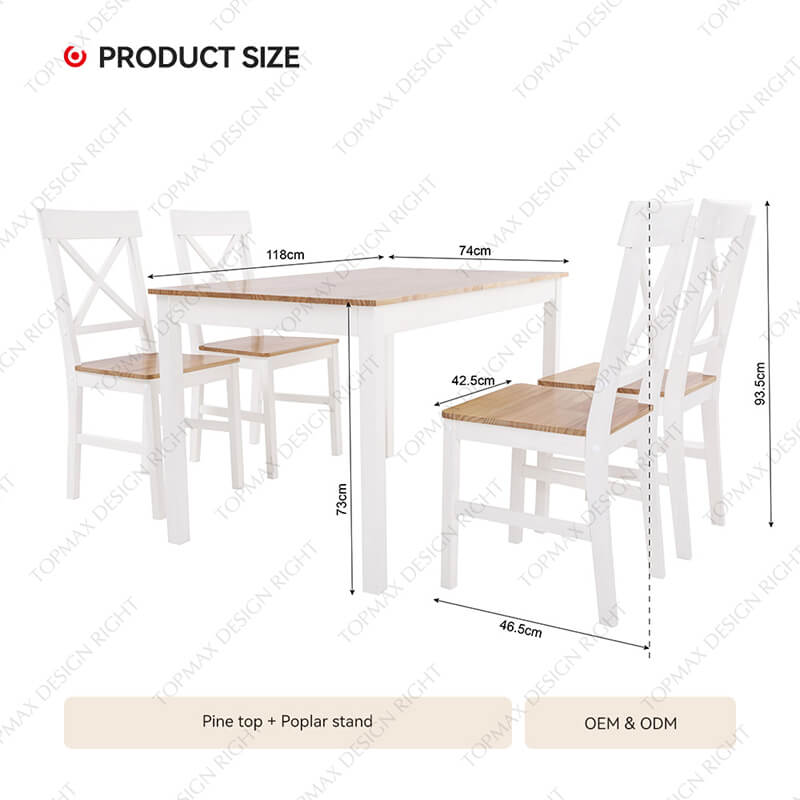 5 Piece Dining Set Modern Dining Table And 4 Chairs SD11109D