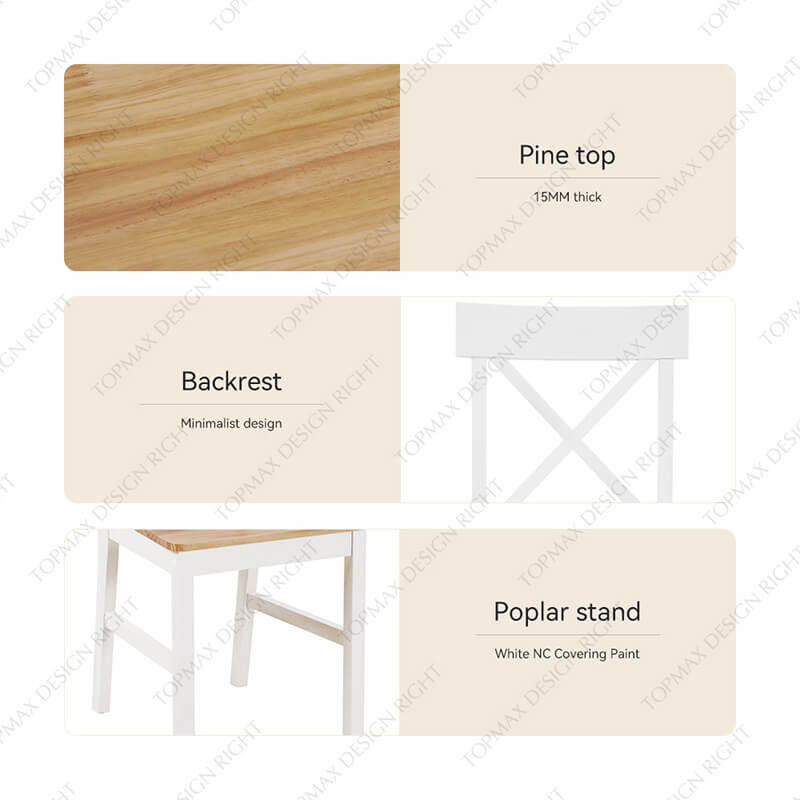 5 Piece Dining Set Modern Dining Table And 4 Chairs SD11109D