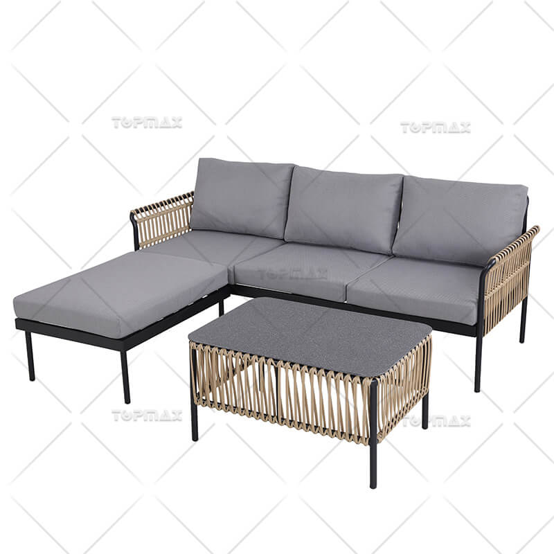 Rattan Couch Outdoor Metal Patio Sofas 52776C-SET3