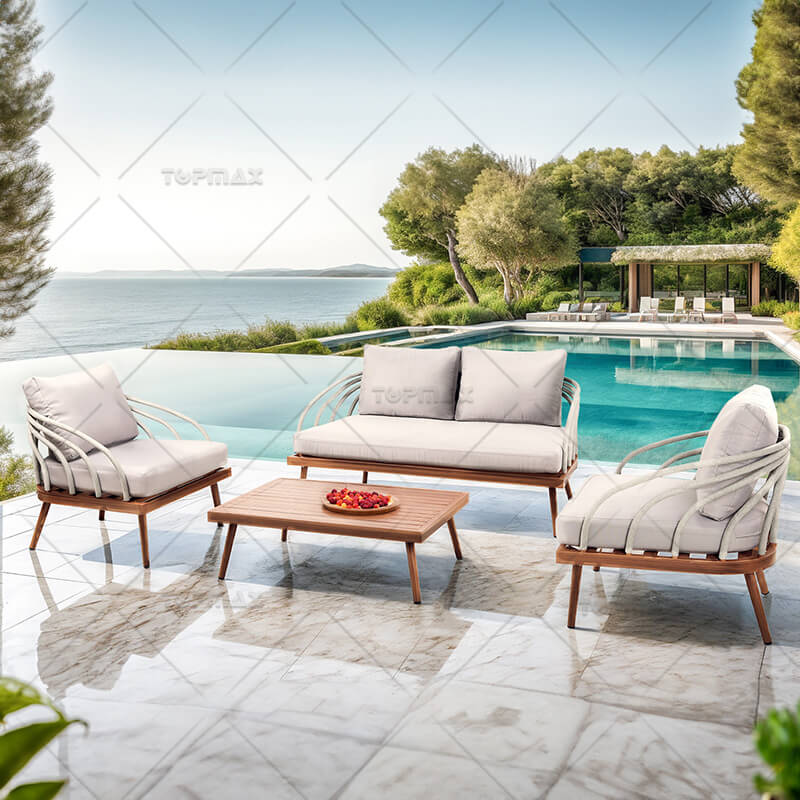 3 Seater Garden Sofa Modern Outdoor Furniture Sofa 52318-SET-4