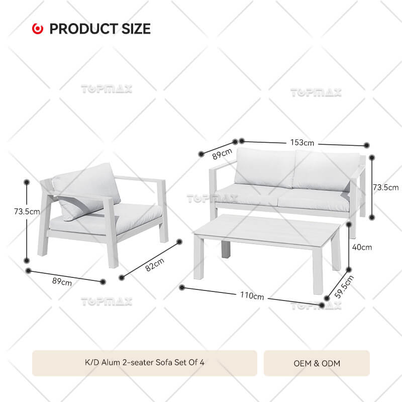 Garden Furniture Sofa Set Metal Garden Sofa Set 45678B-SET4