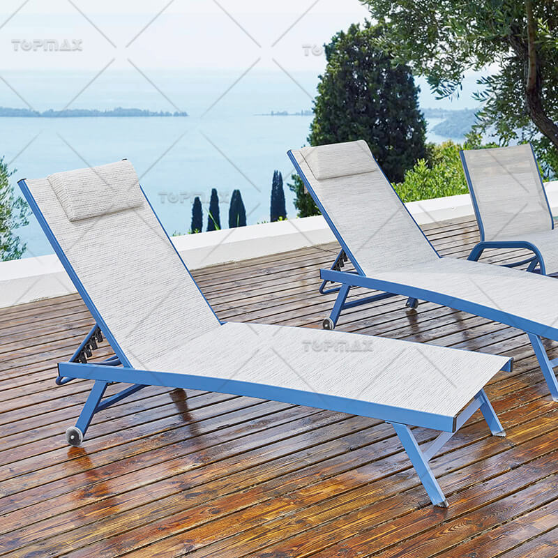 Poolside Sun Loungers Daybed Chaise Lounge With Wheels 40594T3BP-WL-KD