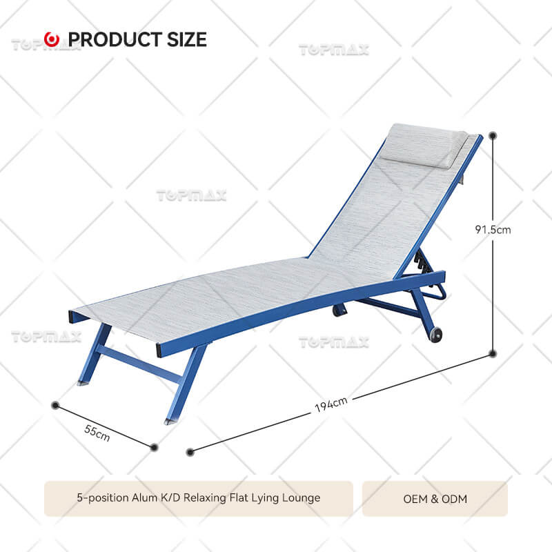 Poolside Sun Loungers Daybed Chaise Lounge With Wheels 40594T3BP-WL-KD