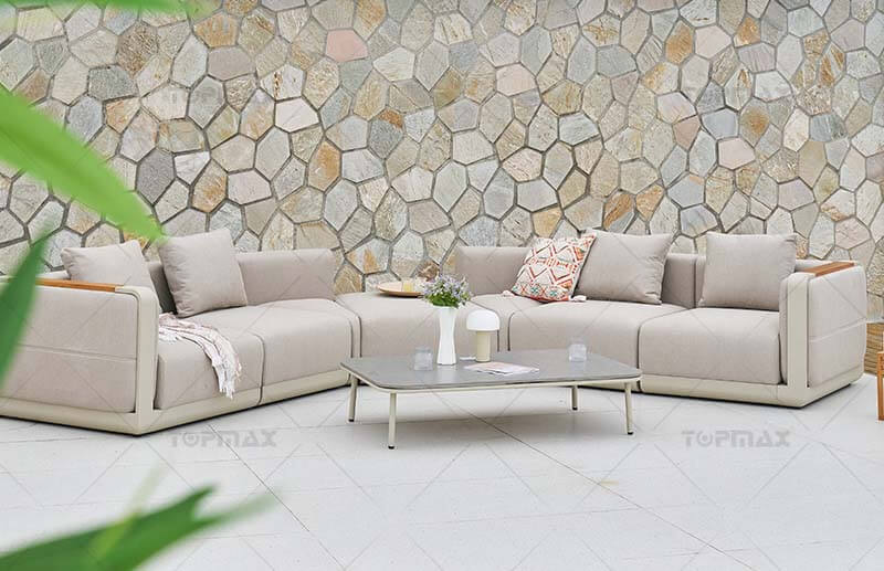 L shaped outdoor sofa