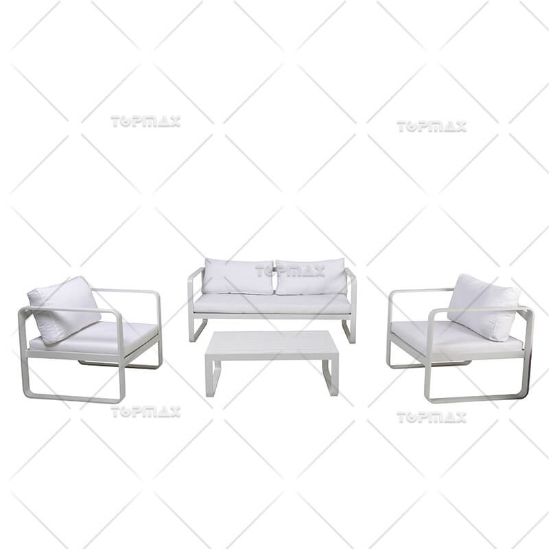 White Outdoor Sofa Furniture Aluminium Garden Sofa Set 44865B-SET4