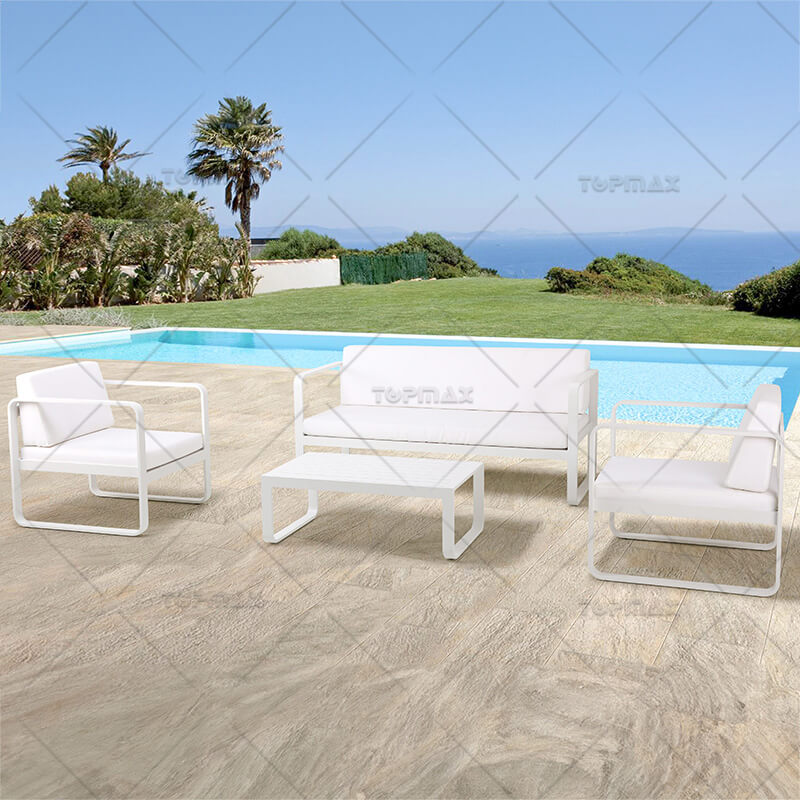 White Outdoor Sofa Furniture Aluminium Garden Sofa Set 44865B-SET4