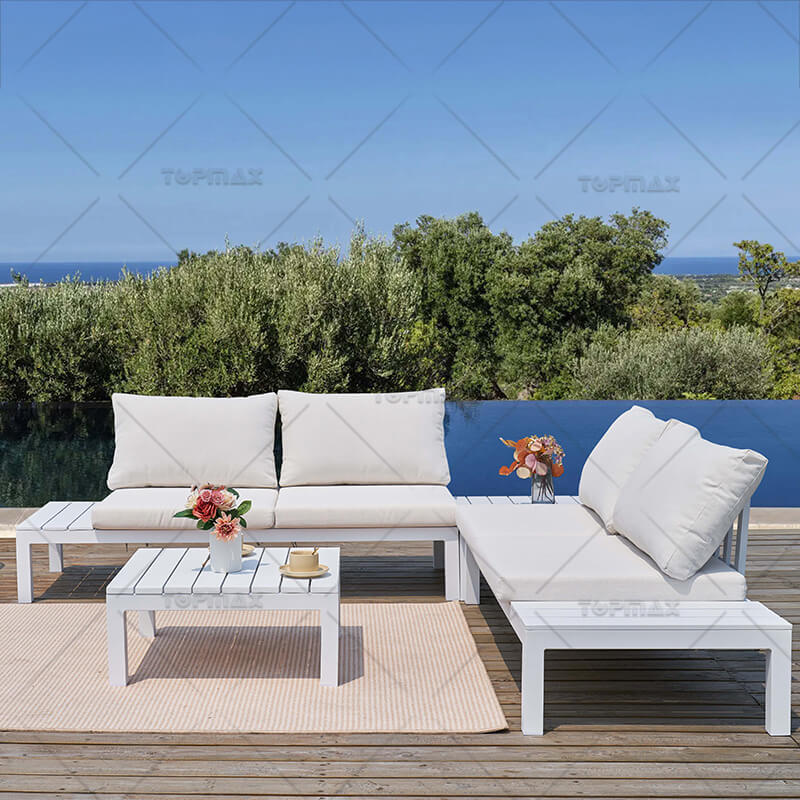 Outdoor L Shaped Couch Corner Garden Furniture 45605S-SET4