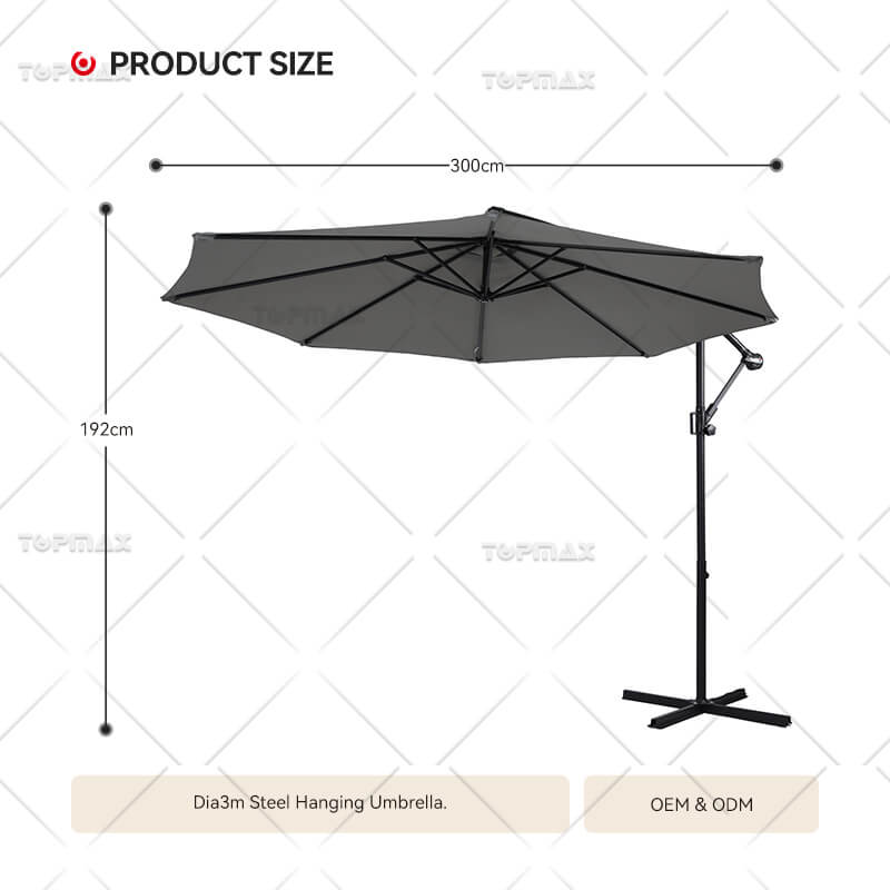 Dia3m Steel Hanging Parasol Umbrella 60402K2