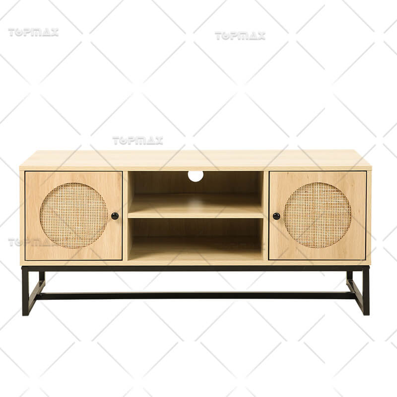 Modern TV Unit with Carving and Rattan Design Ample Storage 31530A