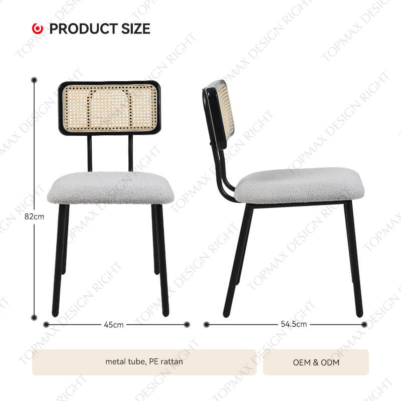 Steel Tube Rattan Dining Room Chairs SD11219A-PE