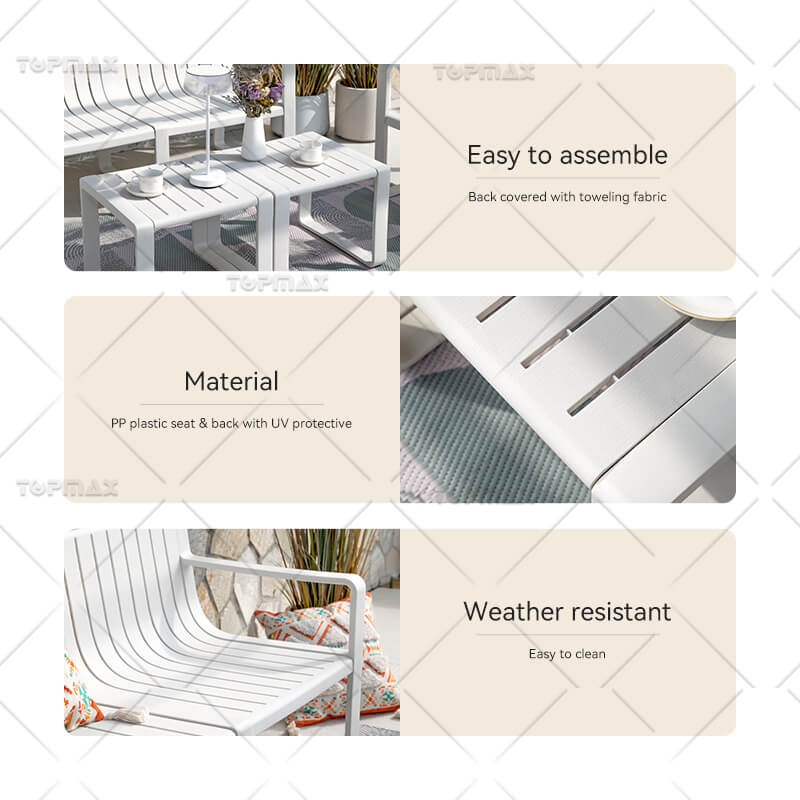 Plastic Outdoor Sofa PP Plastic Slats Sofa 96194-SET