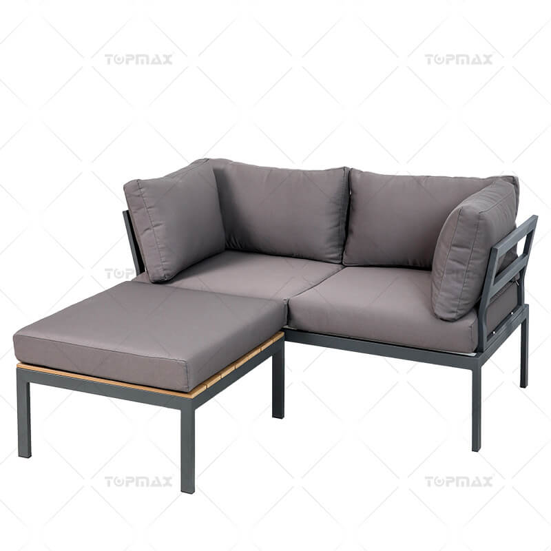 Steel Modern Patio Sofa With Armrest 24380-SET2