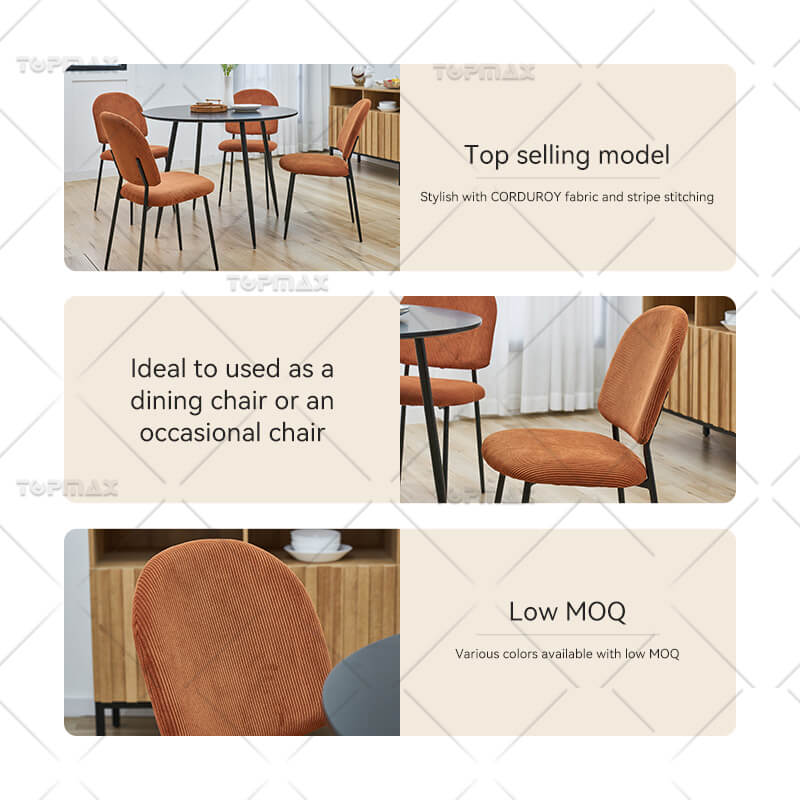 High Quality Dining Chairs Corduroy Metal 80226E