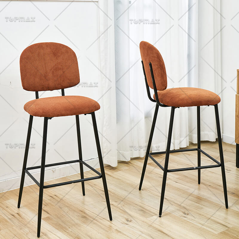 Modern Bar Chairs Stylish Corduroy Fabric 80226F