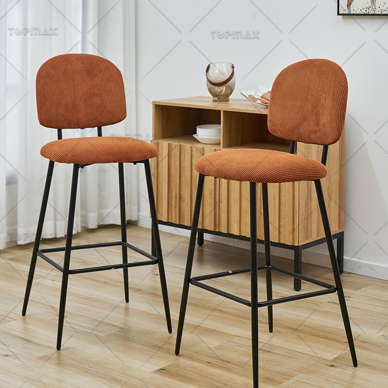 Modern Bar Chairs Stylish Corduroy Fabric 80226F