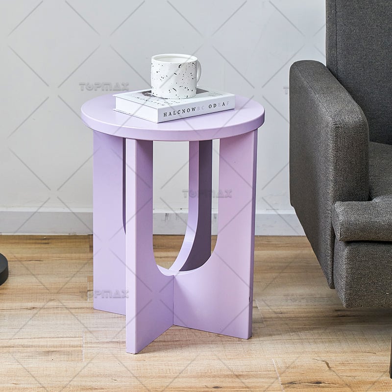 Minimalist Side Table MDF Board With Painting 62284AW