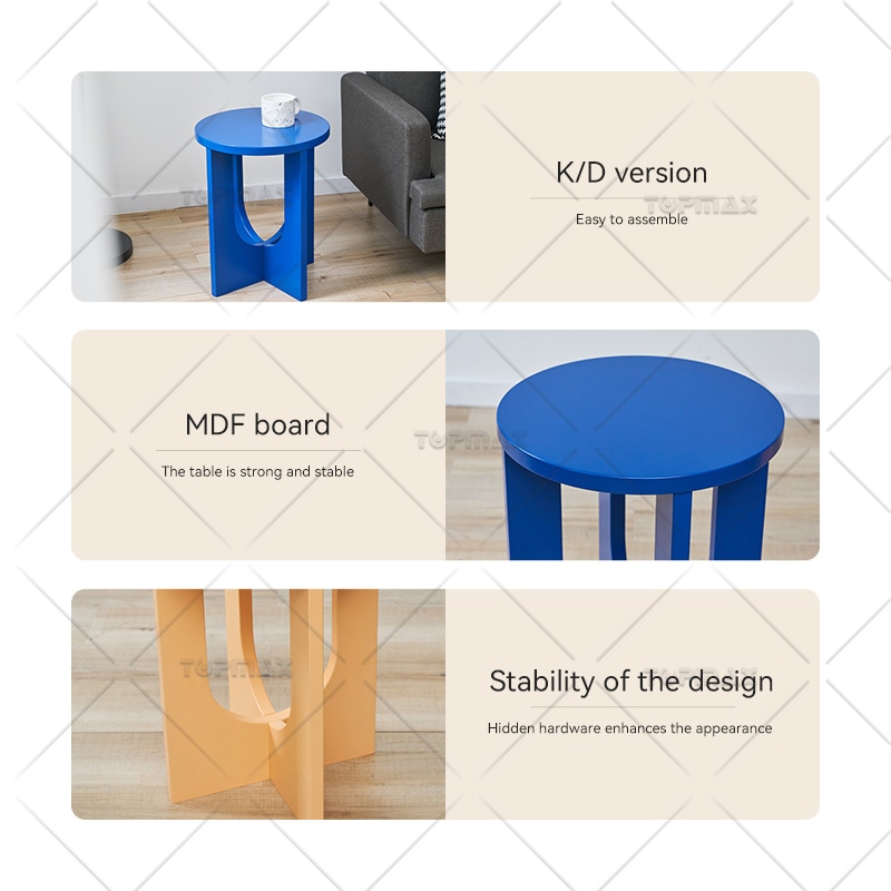 Minimalist Side Table MDF Board With Painting 62284AW