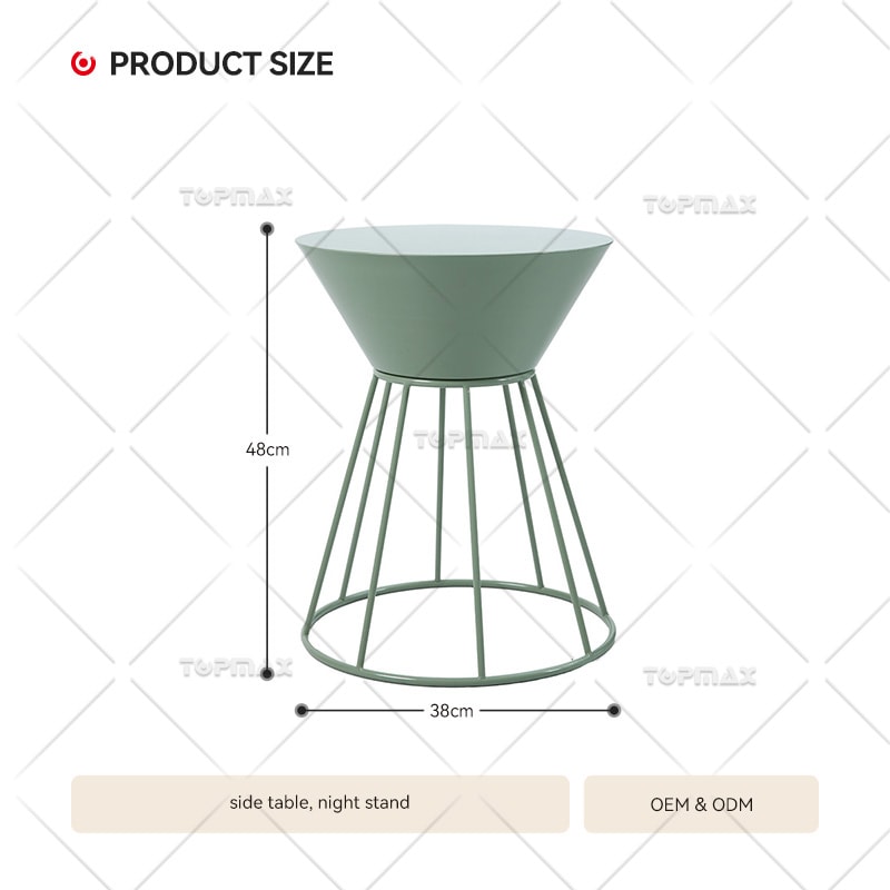 Contemporary Side Table Steel in Powder Coating 62287A