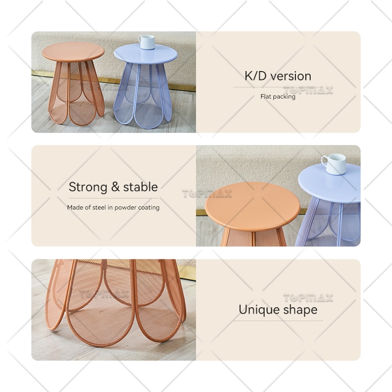 Metal Side Table KD Steel Powder Coating 62289A-KD