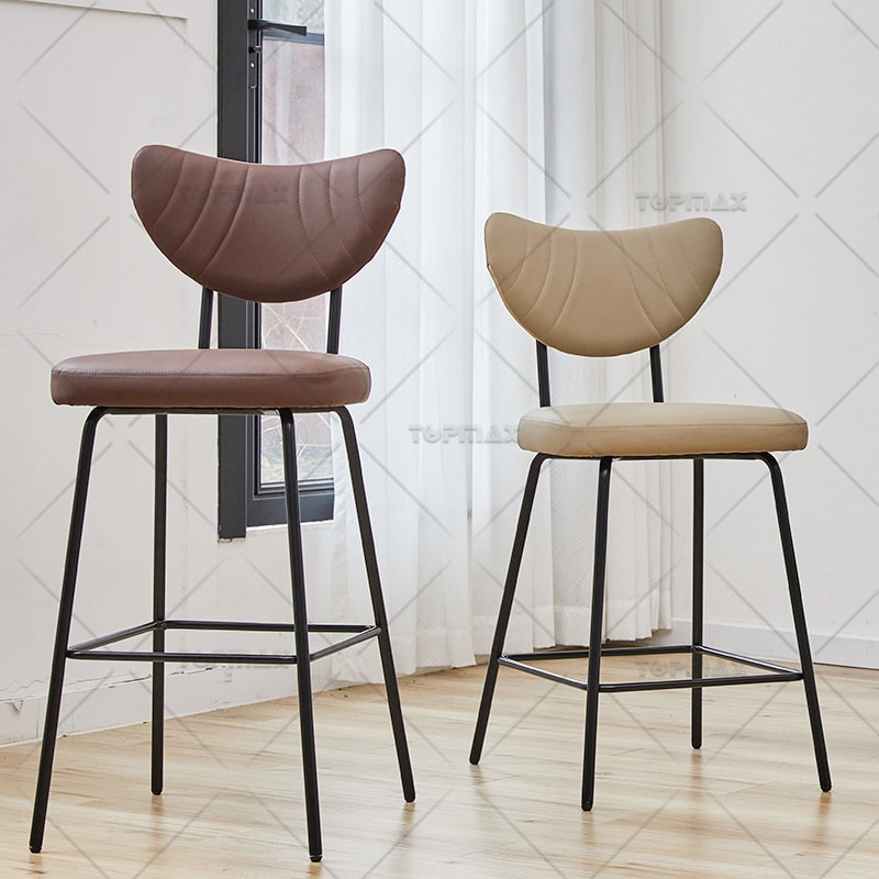 Bar Height Chairs Croissant Shape Design 80404EB