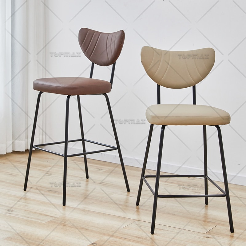 Bar Counter Chair PVC Fabric Croissant Shape 80404EA