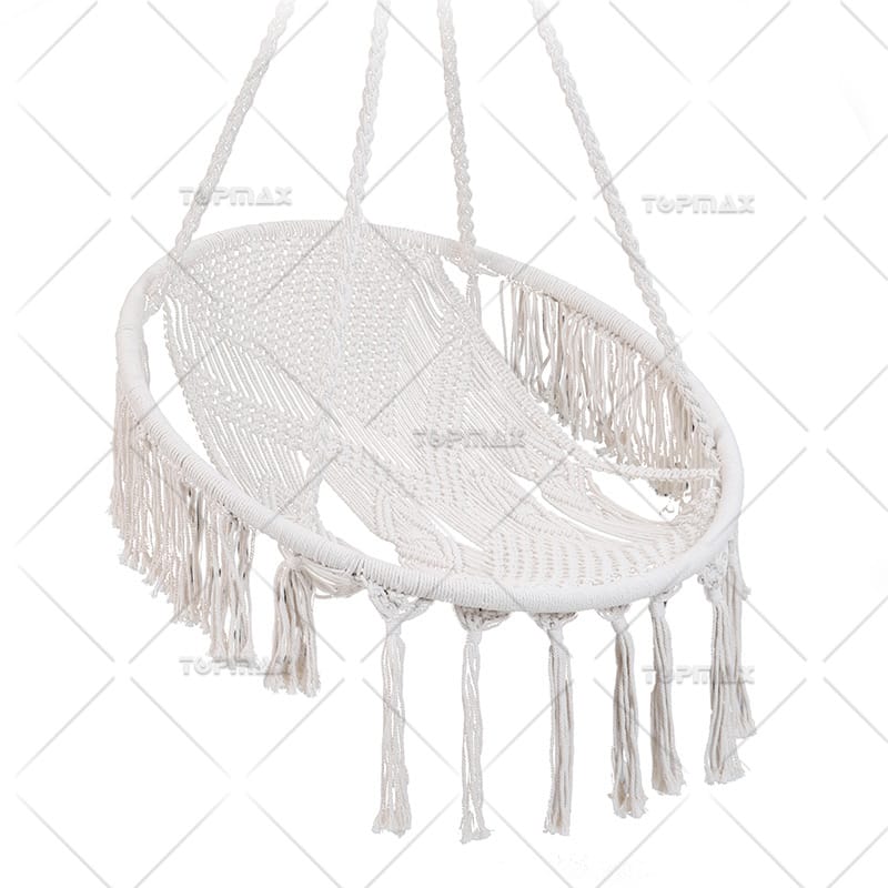 Hammock Swing Chair Poly-Cotton Rope With Fringe 68529A